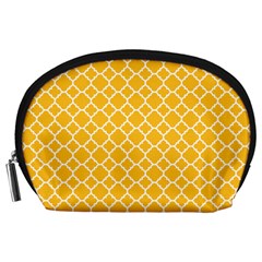 Sunny Yellow Quatrefoil Pattern Accessory Pouch (large) by Zandiepants