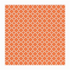 Tangerine Orange Quatrefoil Pattern Medium Glasses Cloth (2 Sides) by Zandiepants