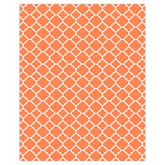 Tangerine Orange Quatrefoil Pattern Drawstring Bag (small) by Zandiepants