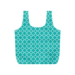 Turquoise Quatrefoil Pattern Full Print Recycle Bag (s) by Zandiepants