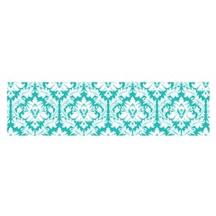 Turquoise Damask Pattern Satin Scarf (oblong) by Zandiepants