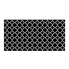 Black & White Quatrefoil Pattern Satin Wrap by Zandiepants