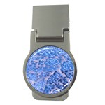 Festive Chic Light Blue Glitter Shiny Glamour Sparkles Money Clips (Round)  Front