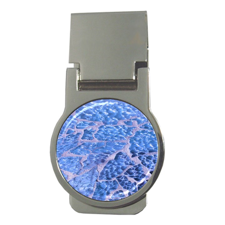 Festive Chic Light Blue Glitter Shiny Glamour Sparkles Money Clips (Round) 