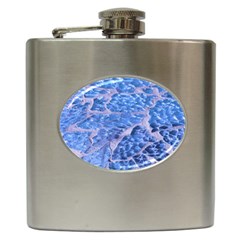 Festive Chic Light Blue Glitter Shiny Glamour Sparkles Hip Flask (6 Oz) by yoursparklingshop