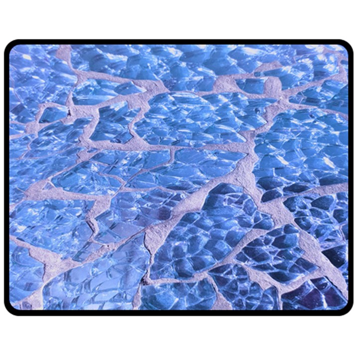 Festive Chic Light Blue Glitter Shiny Glamour Sparkles Double Sided Fleece Blanket (Medium) 