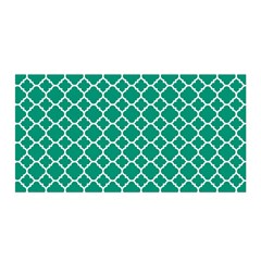 Emerald Green Quatrefoil Pattern Satin Wrap by Zandiepants