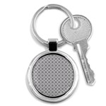 Grey quatrefoil pattern Key Chain (Round) Front