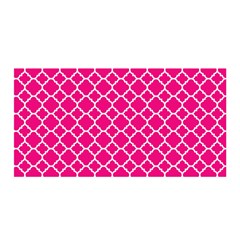 Hot Pink Quatrefoil Pattern Satin Wrap by Zandiepants