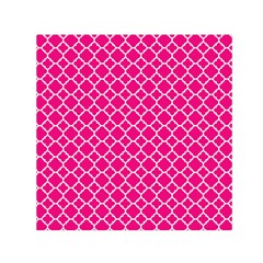 Hot Pink Quatrefoil Pattern Small Satin Scarf (square) by Zandiepants