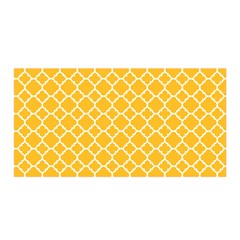 Sunny Yellow Quatrefoil Pattern Satin Wrap by Zandiepants