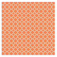 Tangerine Orange Quatrefoil Pattern Large Satin Scarf (square) by Zandiepants