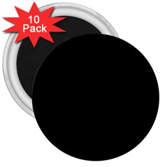 Solid Black 3  Magnets (10 Pack)  by Zandiepants