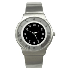 Solid Black Stainless Steel Watch by Zandiepants