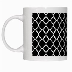 Black & White Quatrefoil Pattern White Mug by Zandiepants