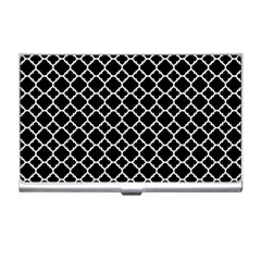 Black & White Quatrefoil Pattern Business Card Holder by Zandiepants