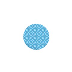 Bright Blue Quatrefoil Pattern 1  Mini Magnet by Zandiepants