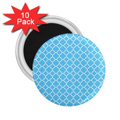 Bright Blue Quatrefoil Pattern 2 25  Magnet (10 Pack) by Zandiepants