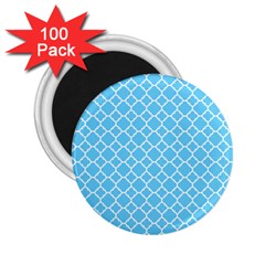 Bright Blue Quatrefoil Pattern 2 25  Magnet (100 Pack)  by Zandiepants