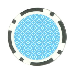 Bright Blue Quatrefoil Pattern Poker Chip Card Guard (10 Pack) by Zandiepants