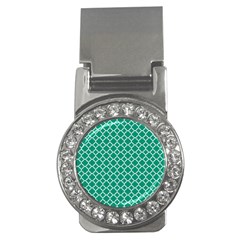 Emerald Green Quatrefoil Pattern Money Clip (cz) by Zandiepants