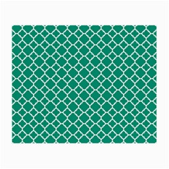 Emerald Green Quatrefoil Pattern Small Glasses Cloth by Zandiepants