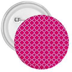 Hot Pink Quatrefoil Pattern 3  Button by Zandiepants