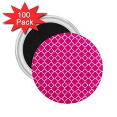 Hot Pink Quatrefoil Pattern 2 25  Magnet (100 Pack)  by Zandiepants