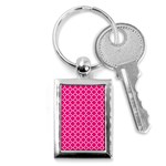 Hot pink quatrefoil pattern Key Chain (Rectangle) Front