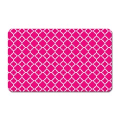 Hot Pink Quatrefoil Pattern Magnet (rectangular) by Zandiepants