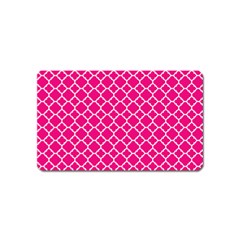 Hot Pink Quatrefoil Pattern Magnet (name Card) by Zandiepants