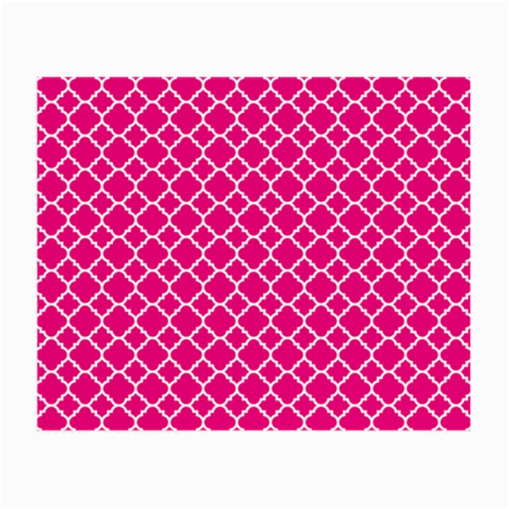 Hot pink quatrefoil pattern Small Glasses Cloth