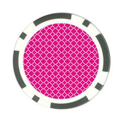 Hot Pink Quatrefoil Pattern Poker Chip Card Guard (10 Pack) by Zandiepants