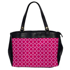 Hot Pink Quatrefoil Pattern Oversize Office Handbag by Zandiepants