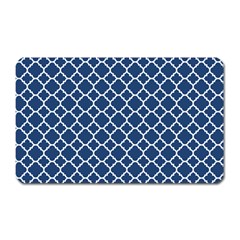 Navy Blue Quatrefoil Pattern Magnet (rectangular) by Zandiepants