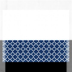 Navy Blue Quatrefoil Pattern Jigsaw Puzzle (rectangular) by Zandiepants