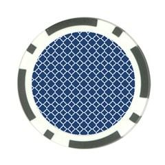 Navy Blue Quatrefoil Pattern Poker Chip Card Guard (10 Pack) by Zandiepants