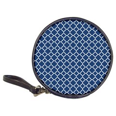 Navy Blue Quatrefoil Pattern Classic 20-cd Wallet by Zandiepants