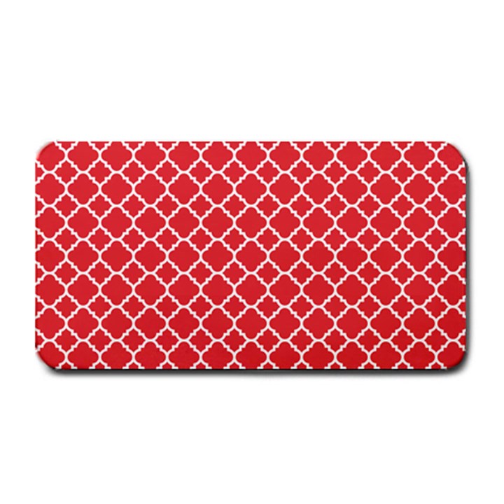 Poppy red quatrefoil pattern Medium Bar Mat