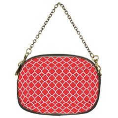 Poppy Red Quatrefoil Pattern Chain Purse (one Side) by Zandiepants