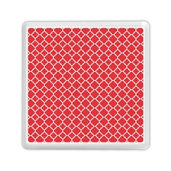 Poppy Red Quatrefoil Pattern Memory Card Reader (square) by Zandiepants