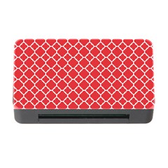 Poppy Red Quatrefoil Pattern Memory Card Reader With Cf by Zandiepants