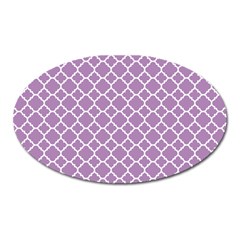 Lilac Purple Quatrefoil Pattern Magnet (oval) by Zandiepants