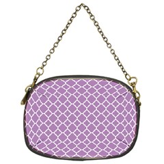 Lilac Purple Quatrefoil Pattern Chain Purse (one Side) by Zandiepants