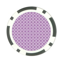 Lilac Purple Quatrefoil Pattern Poker Chip Card Guard (10 Pack) by Zandiepants