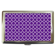 Royal Purple Quatrefoil Pattern Cigarette Money Case by Zandiepants