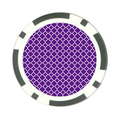 Royal Purple Quatrefoil Pattern Poker Chip Card Guard by Zandiepants