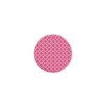 Soft pink quatrefoil pattern 1  Mini Button Front