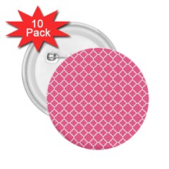 Soft Pink Quatrefoil Pattern 2 25  Button (10 Pack) by Zandiepants