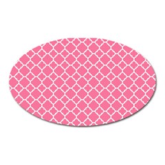 Soft Pink Quatrefoil Pattern Magnet (oval) by Zandiepants